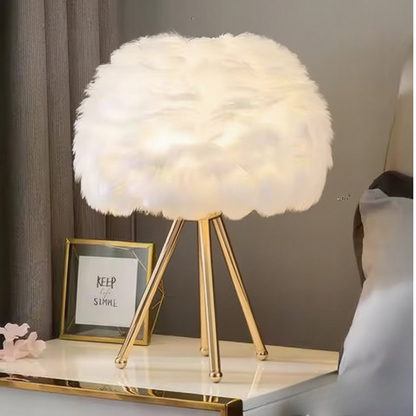 Luminária de Mesa com Penas Modernas LED