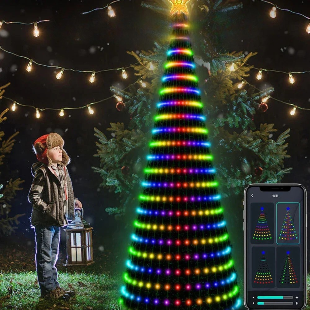 Árvore de Natal Inteligente com Luzes RGB e Sincronização Musical