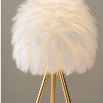Luminária de Mesa com Penas Modernas LED