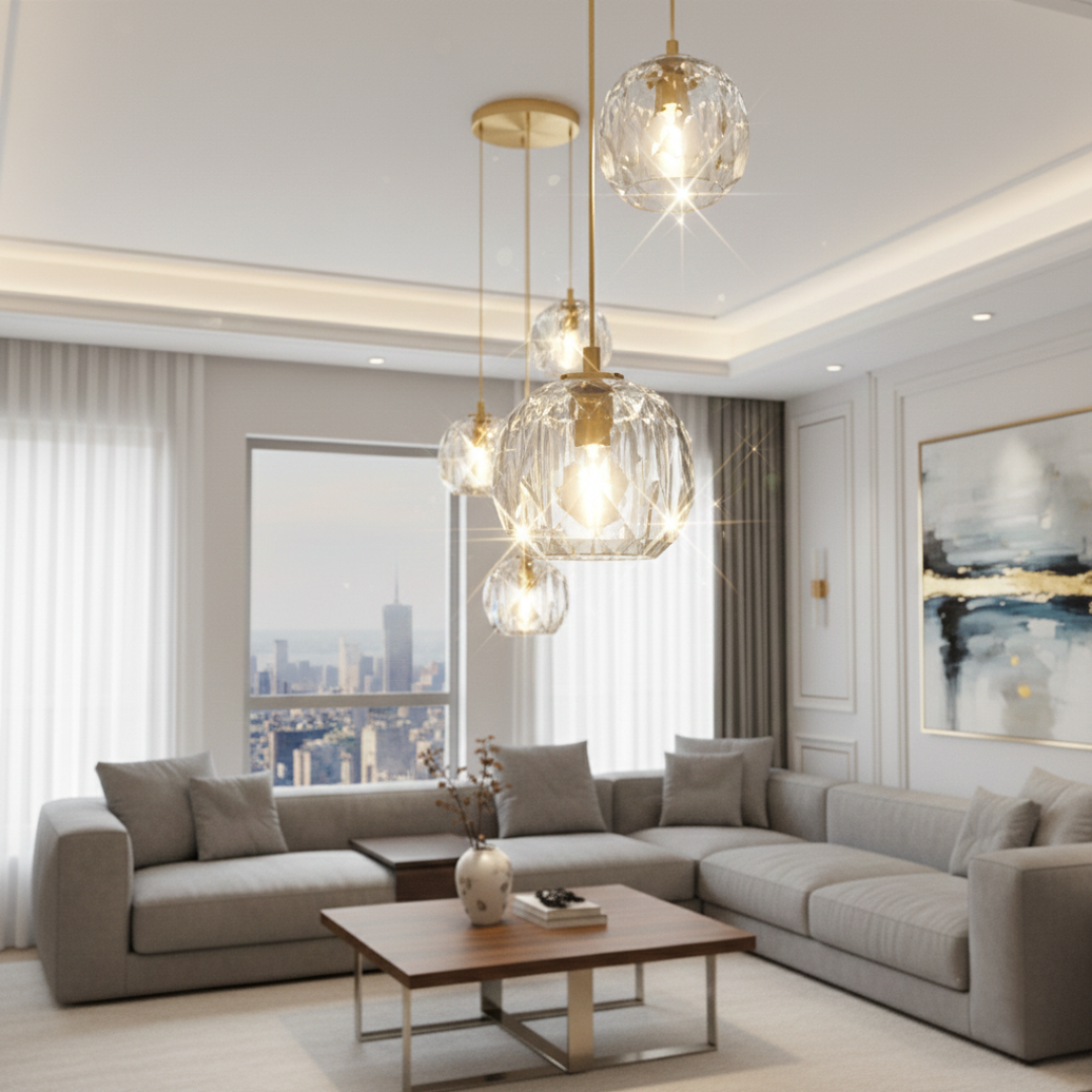 Luminária de Cristal Luxuosa | Design Nórdico Moderno