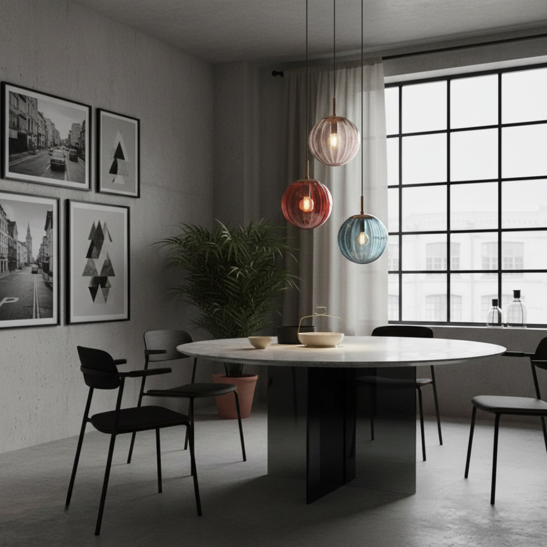 Luminária Nordic de Vidro | Design Elegante em 4 Cores