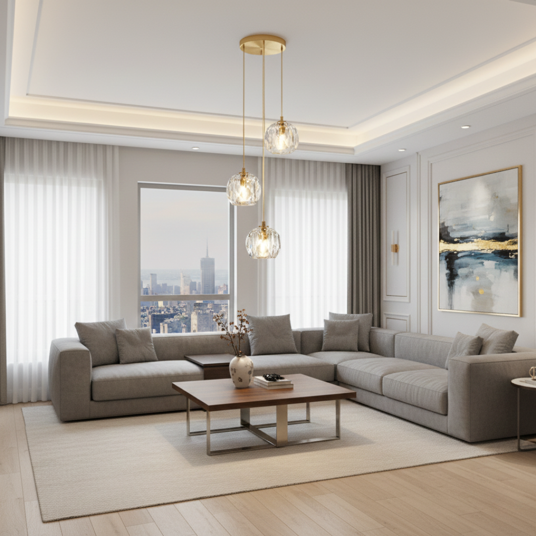 Luminária de Cristal Luxuosa | Design Nórdico Moderno