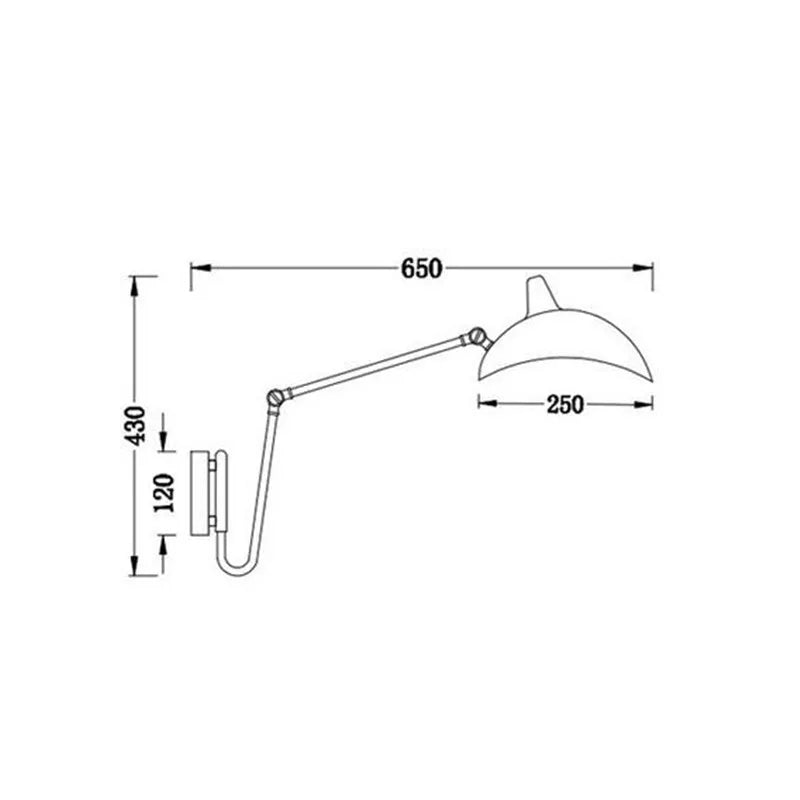 Luminária de parede pendente com hastes articuladas, de estilo industrial, flexível, para quarto