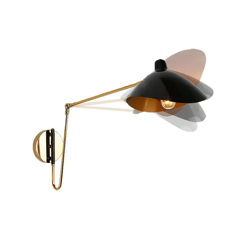 Luminária de parede pendente com hastes articuladas, de estilo industrial, flexível, para quarto