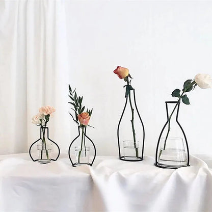 Linha De Ferro Retro Tabela Flores Vaso, Suporte De Planta De Metal, Estilos Nórdicos, Vaso De Flores, Decorações De Jardim Em Casa, Pote De Casamento Ornamento