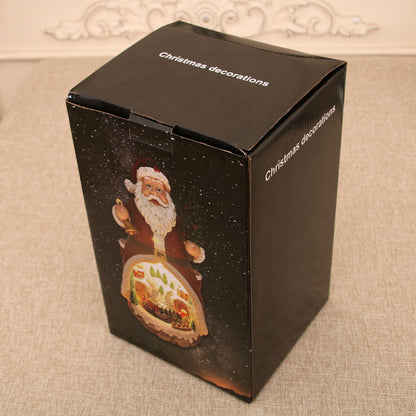 Estatueta de cabine de natal caixa musical luz enfeites de natal decorações caixa de música