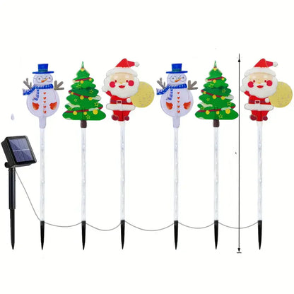 6 pçs movido a energia solar luzes de estaca de natal decoração de natal luzes led ao ar livre à prova dwaterproof água jardim passarela feriado 870