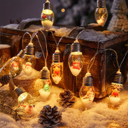 1pc luzes festivas da corda da bola de neve do diodo emissor de luz, 2m 10 led, ideais para decorações do natal & do ano novo, decorações de natal