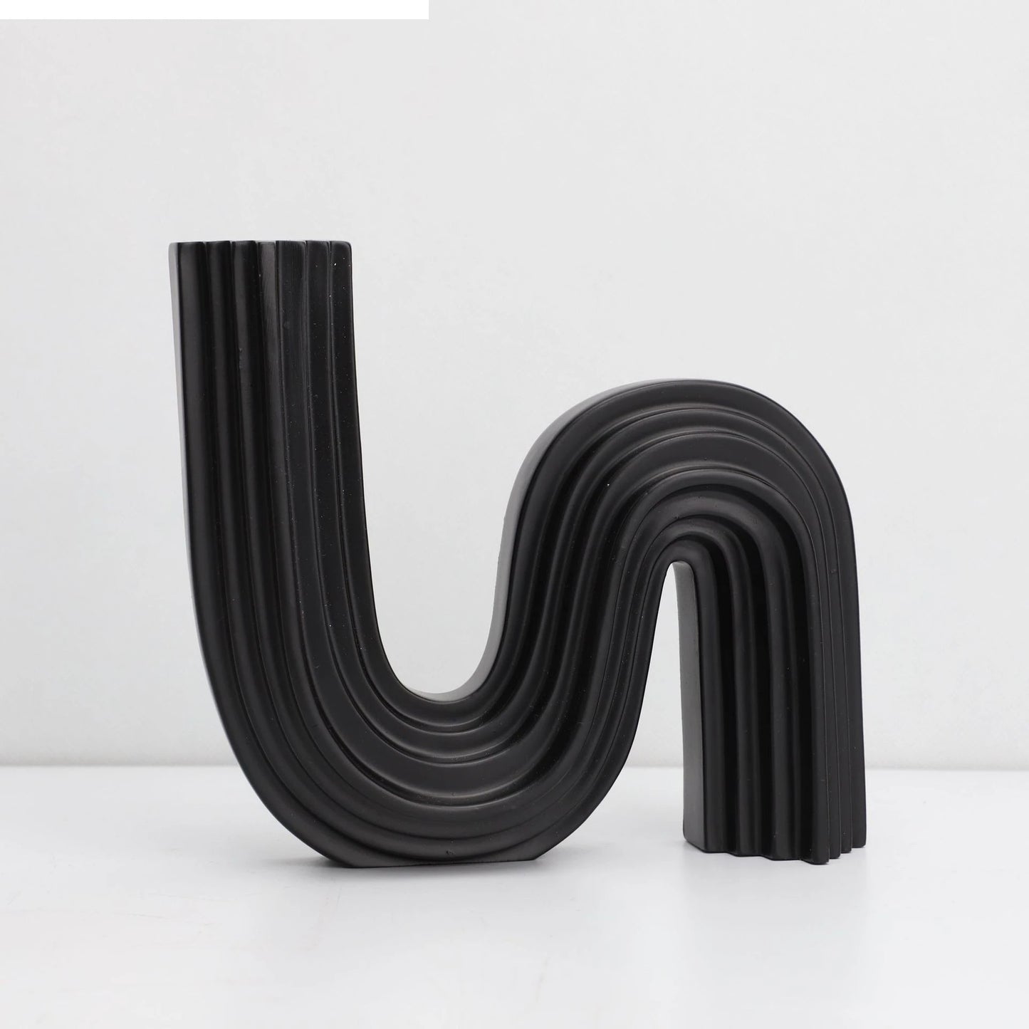 Vaso de resina tubo estriado geométrico arranjo floral acessórios em forma de u vaso de flores artesanato decoração para casa