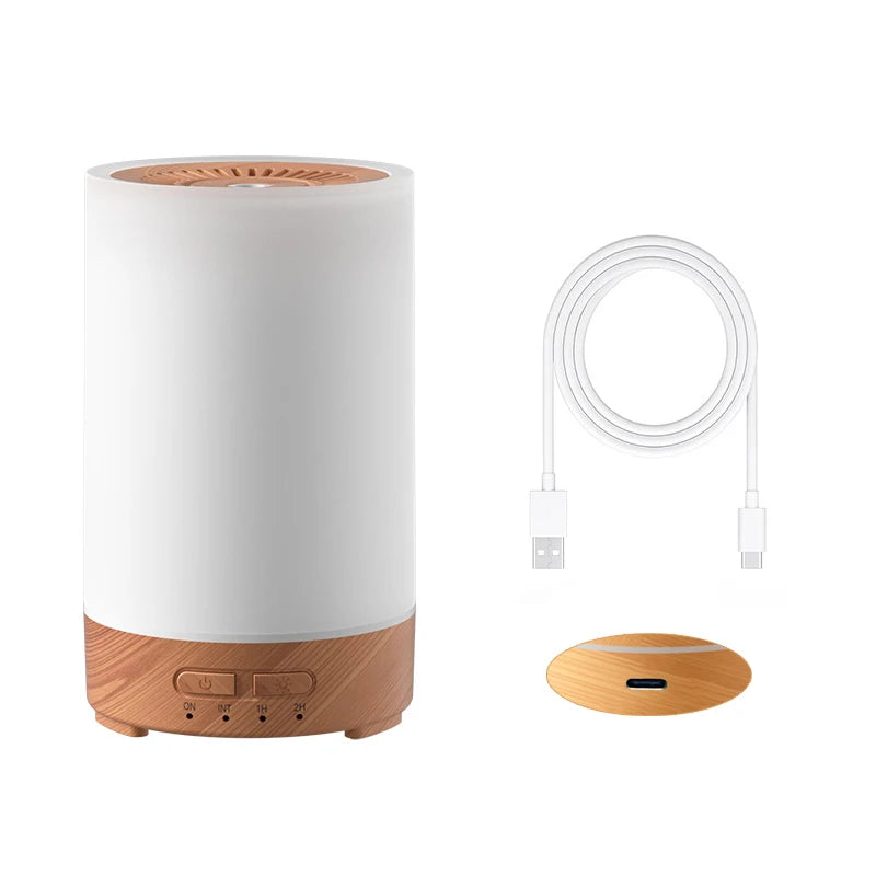 Fonte de alimentação usb com controle remoto, 150ml, umidificador de ar com atomização de silêncio ultrassônico, configurações temporizáveis, difusor de aroma de óleo essencial