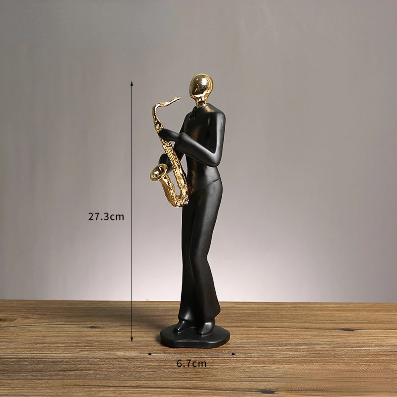 Abstrato Música Dança Escultura, Músico Figura Ornamento, Criativo Resina, Desktop, Jazz Band Personagens, Figurinhas Musicais