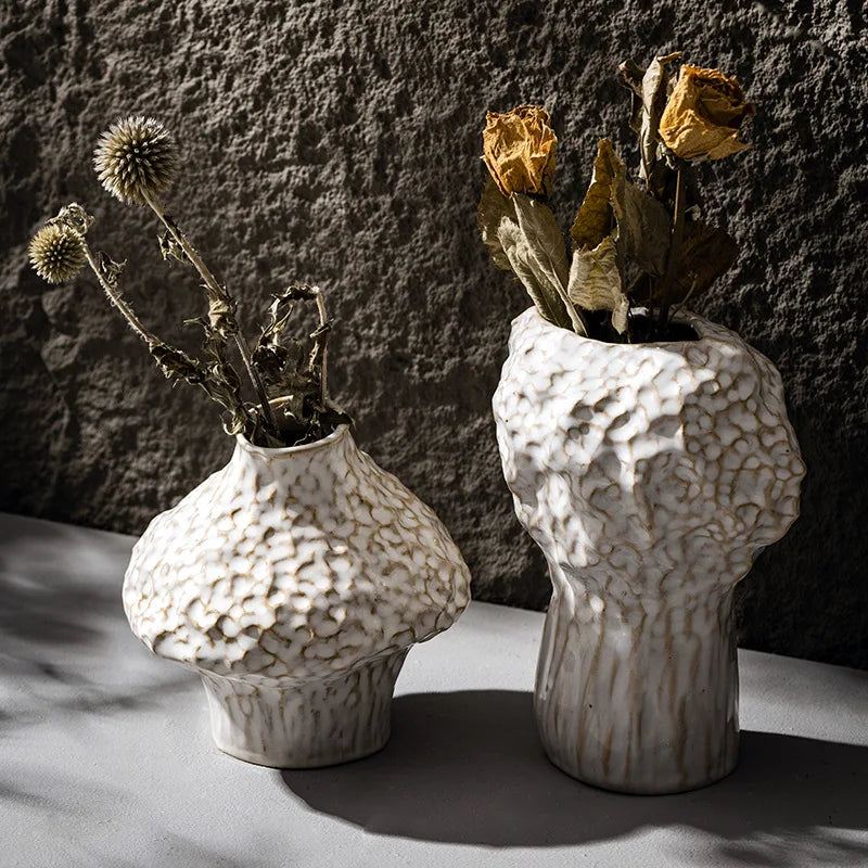 Vaso Cerâmico com Flores Secas