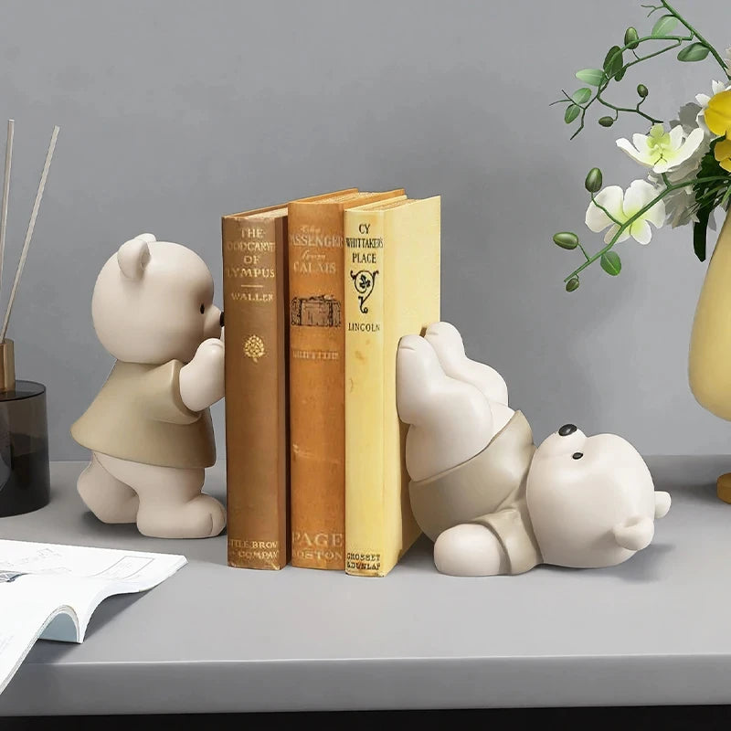 Estatueta De Fim Do Livro De Urso, Estilo Creme, Little Decorações, Sala De Estar, Corredor, Armário De Vinho, Estante, Decoração De Casa, Presente De Aniversário, Bonito