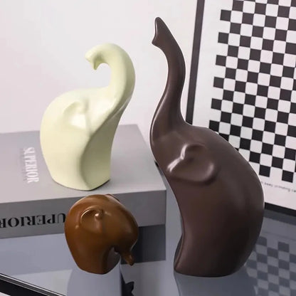 1 conjunto estilo nórdico elefante família de três estátuas de família esculturas animais ornamentos de mesa para amigo presentes exclusivos