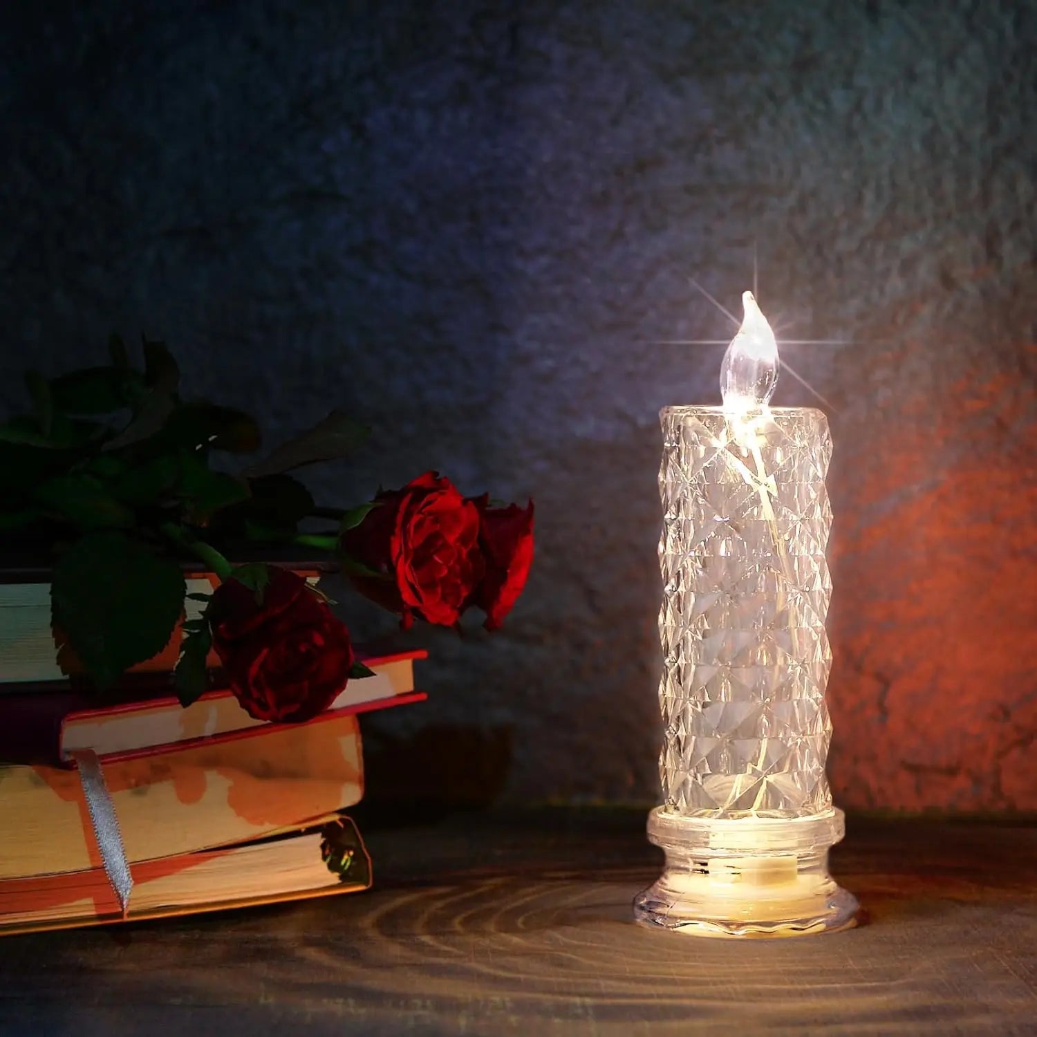 Flameless LED Crystal Candles, Lanterna de Bateria, Lâmpada da noite, Festa de Casamento, Aniversário, Natal, Decoração Halloween, Luz Transparente