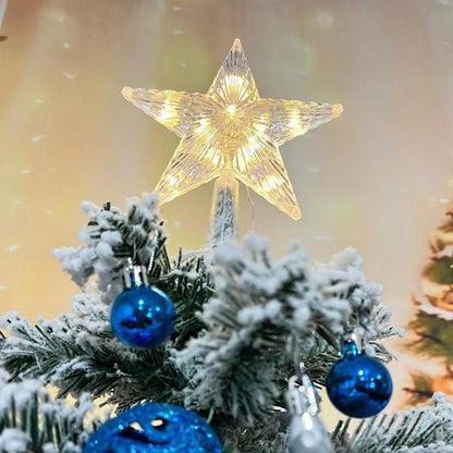 15cm decoração de natal brilhante árvore topper glitter brilhante estrela enfeites de árvore de natal para decoração de casa navidad ano novo 2026 presente