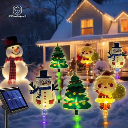 6 pçs movido a energia solar luzes de estaca de natal decoração de natal luzes led ao ar livre à prova dwaterproof água jardim passarela feriado 870