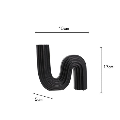 Vaso de resina tubo estriado geométrico arranjo floral acessórios em forma de u vaso de flores artesanato decoração para casa