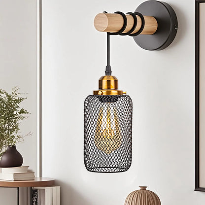 Retro madeira conduziu a luz de parede e27 220v 110v lâmpada industrial loft luminárias sala ao vivo lâmpada cabeceira decoração para o quarto restaurante