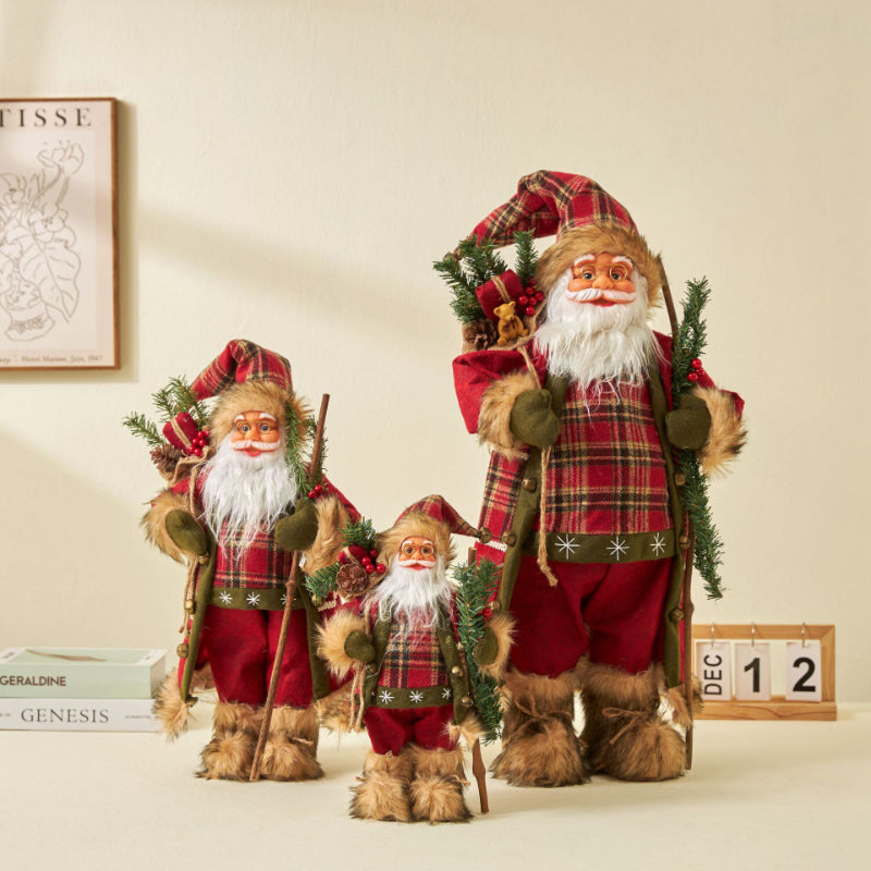 60cm grande papai noel feliz natal decorações para casa feliz ano novo 2023 tecido tricô roupas boneca decoração da janela