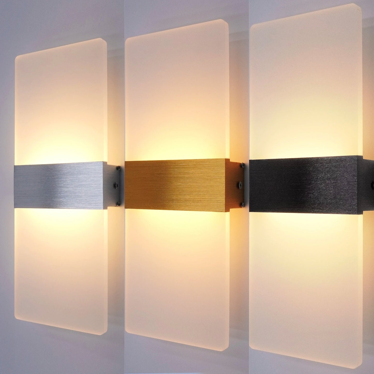 Lâmpada de parede minimalista moderna, luz de parede LED interna, fio rígido acrílico de alumínio, arandelas de escada de corredor de sala de estar de quarto
