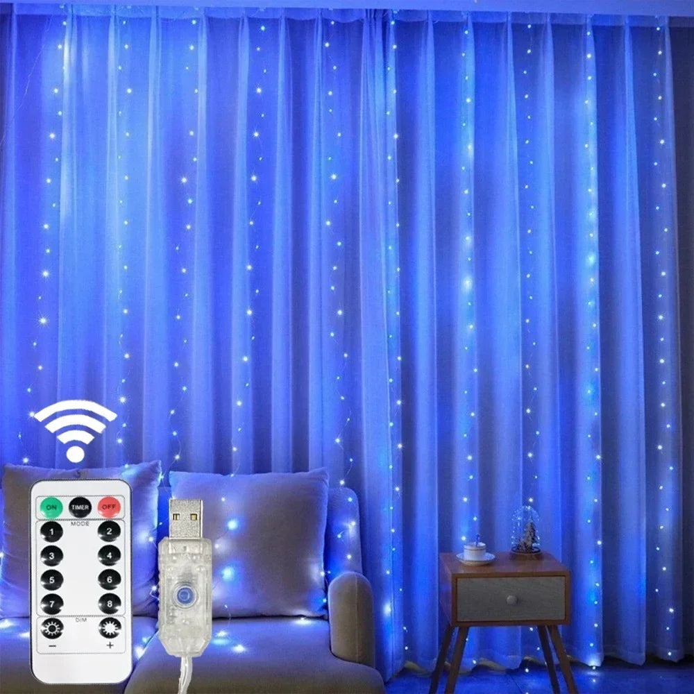 Luzes de fadas com controle remoto, 3 4 6 metros, usb, led, cortina, luzes, para natal, casa, quarto, decoração, festa festiva