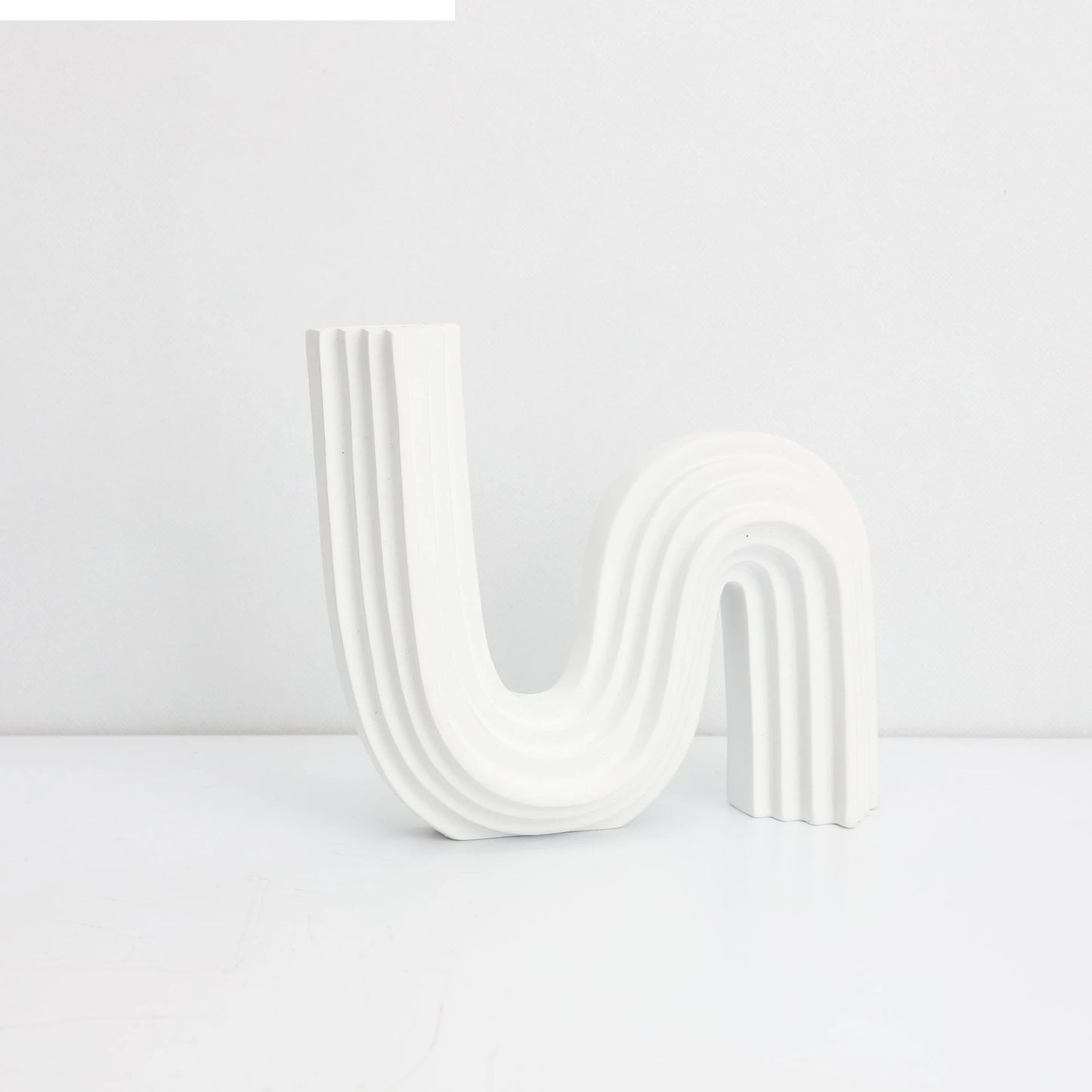 Vaso de resina tubo estriado geométrico arranjo floral acessórios em forma de u vaso de flores artesanato decoração para casa