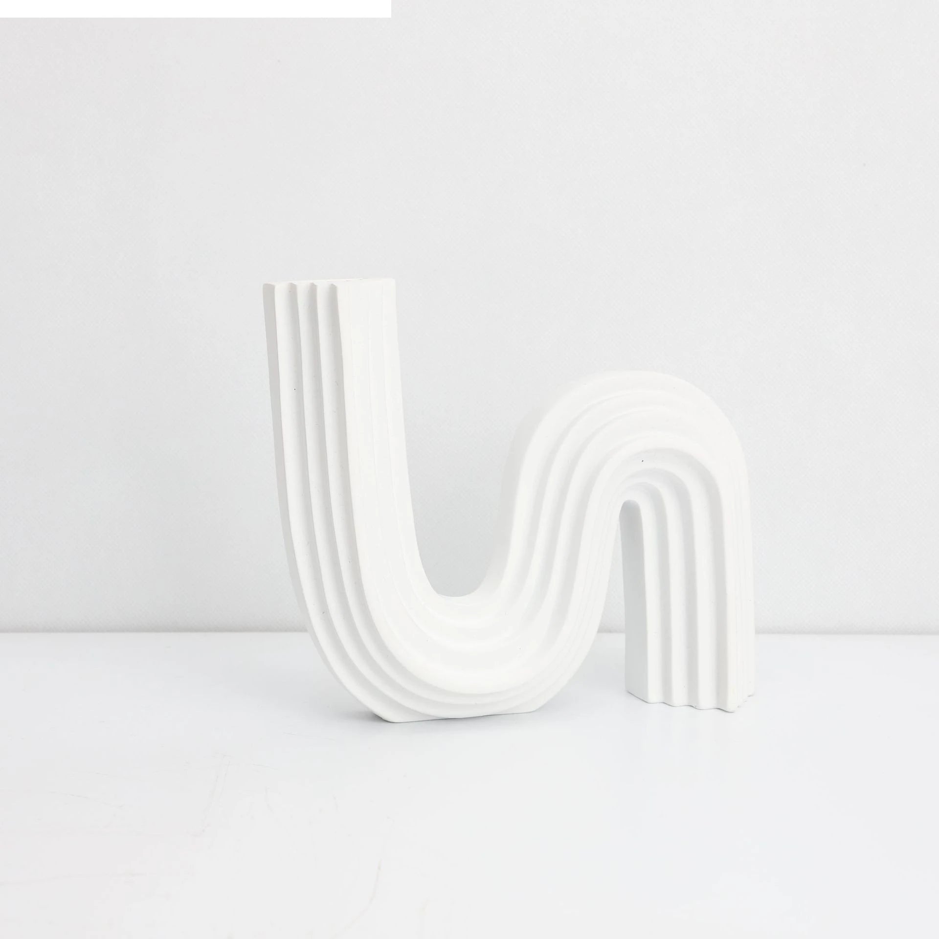 Vaso de resina tubo estriado geométrico arranjo floral acessórios em forma de u vaso de flores artesanato decoração para casa