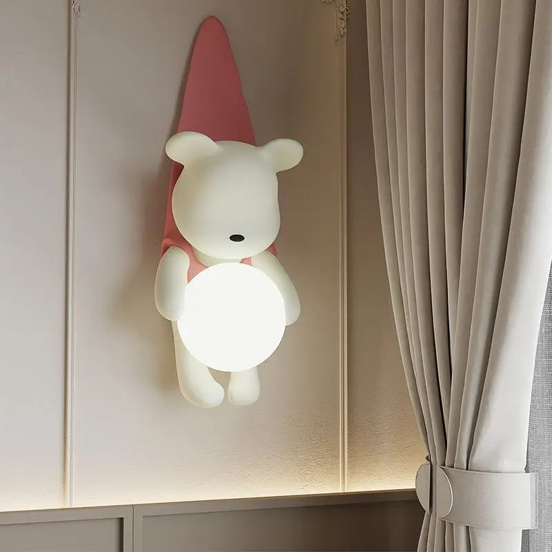Urso bebê estilo creme sala de estar fundo parede masculino e feminino quarto luz das crianças personalizado moderno decorativo
