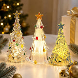 Árvores de Natal luminosas de mesa com acabamento transparente de efeito cristal