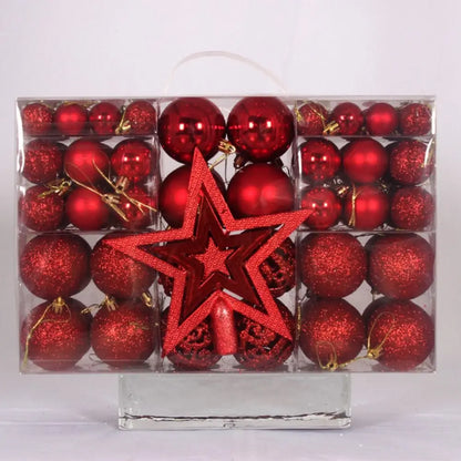 Conjunto de bolas de natal de plástico da moda, 100 peças, 18 cores, 8cm, bolas de árvore de natal suspensas, vitrine de enfeites de natal