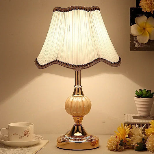 E27 lâmpada de mesa vidro retro quarto lâmpadas cabeceira tecido mesa luz ferro arte lâmpada led interior mesa luz decoração do quarto iluminação