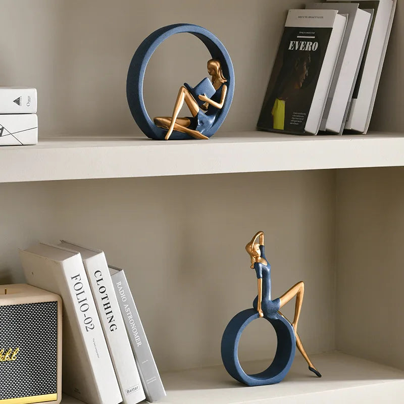 Escultura Artística de Leitura para Decoração
