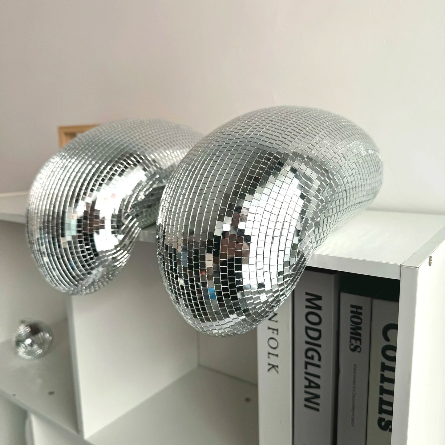 Bola de discoteca derretida de 11 pol. Decoração feita à mão Bola de espelho Estética Decoração de quarto Bola de discoteca derretida Retro Reflexiva Decoração de quarto Funky