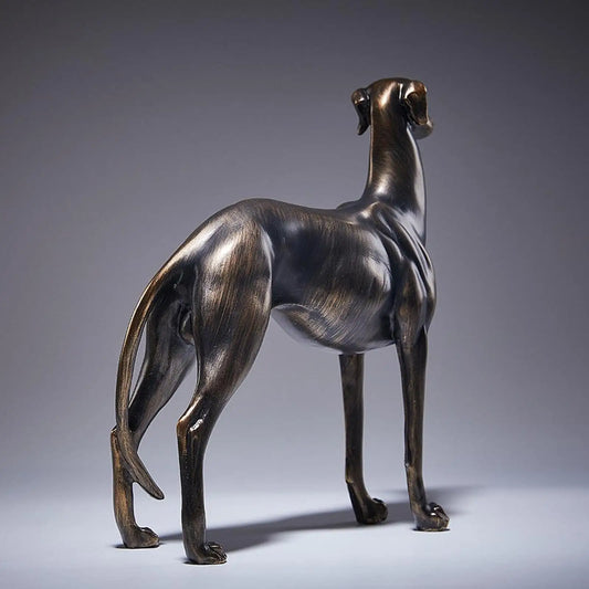Estátua de cachorro galgo, ornamento de mesa, estatueta de animal de resina colecionável para entusiastas de animais de estimação, sala de estar, natal, quarto, hotel