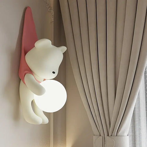 Urso bebê estilo creme sala de estar fundo parede masculino e feminino quarto luz das crianças personalizado moderno decorativo