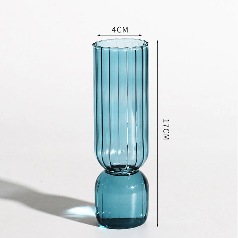 Vaso De Vidro Elegante Para Arranjo De Flores, Pequenos Vasos De Vidro, Acessórios De Decoração Para Casa, Beautiful Living Room Glass Ornament, 1Pc