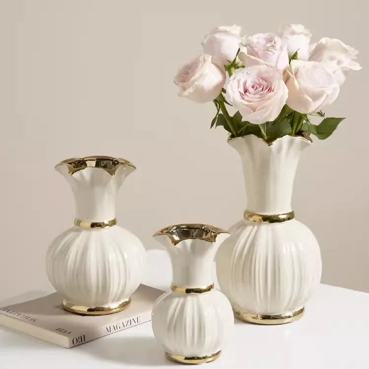 Vaso de cerâmica americano de alta qualidade, porcelana retrô azul e branca, decoração europeia de sala de estar, arranjo floral, luxo leve