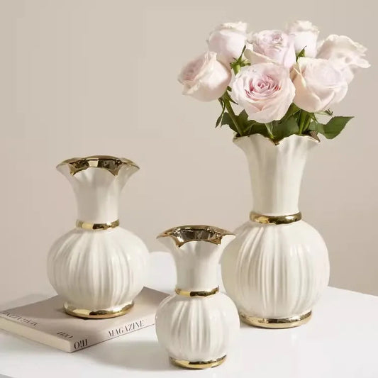 Vaso de cerâmica americano de alta qualidade, porcelana retrô azul e branca, decoração europeia de sala de estar, arranjo floral, luxo leve