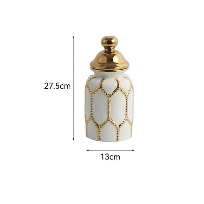 Vaso geral de cerâmica ornamentos vaso sala de estar estilo europeu ouro luxo arranjo de flores casa grande decoração macia artesanato