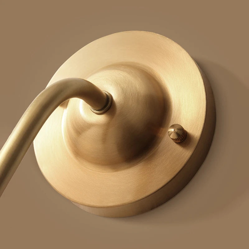 Luminária de parede de cobre completa, clássica americana, lâmpada de cabeceira para quarto, iluminação nórdica, simples, sala de estar, corredor