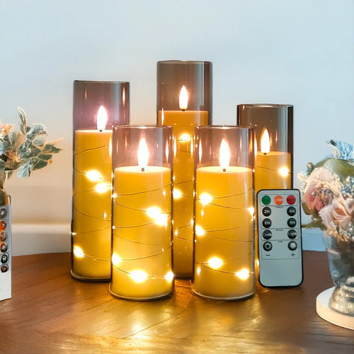 Velas led eletrônicas sem chama com luz de corda, decoração de casa. decoração de festa de feriado, velas de casamento, lâmpada de atmosfera 5 tamanhos