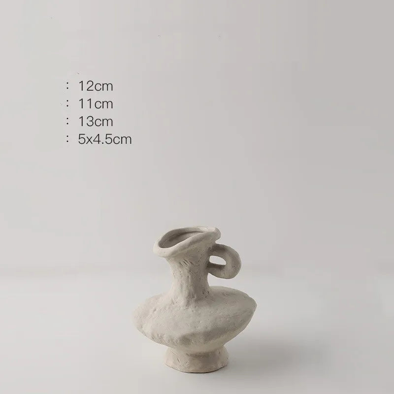 Vaso de flores simples estilo nórdico hidroponia, vasos brancos de cerâmica, acessórios de mesa, decoração estética de banheiro