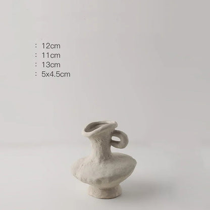 Vaso de flores simples estilo nórdico hidroponia, vasos brancos de cerâmica, acessórios de mesa, decoração estética de banheiro