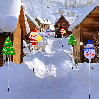 6 pçs movido a energia solar luzes de estaca de natal decoração de natal luzes led ao ar livre à prova dwaterproof água jardim passarela feriado 870