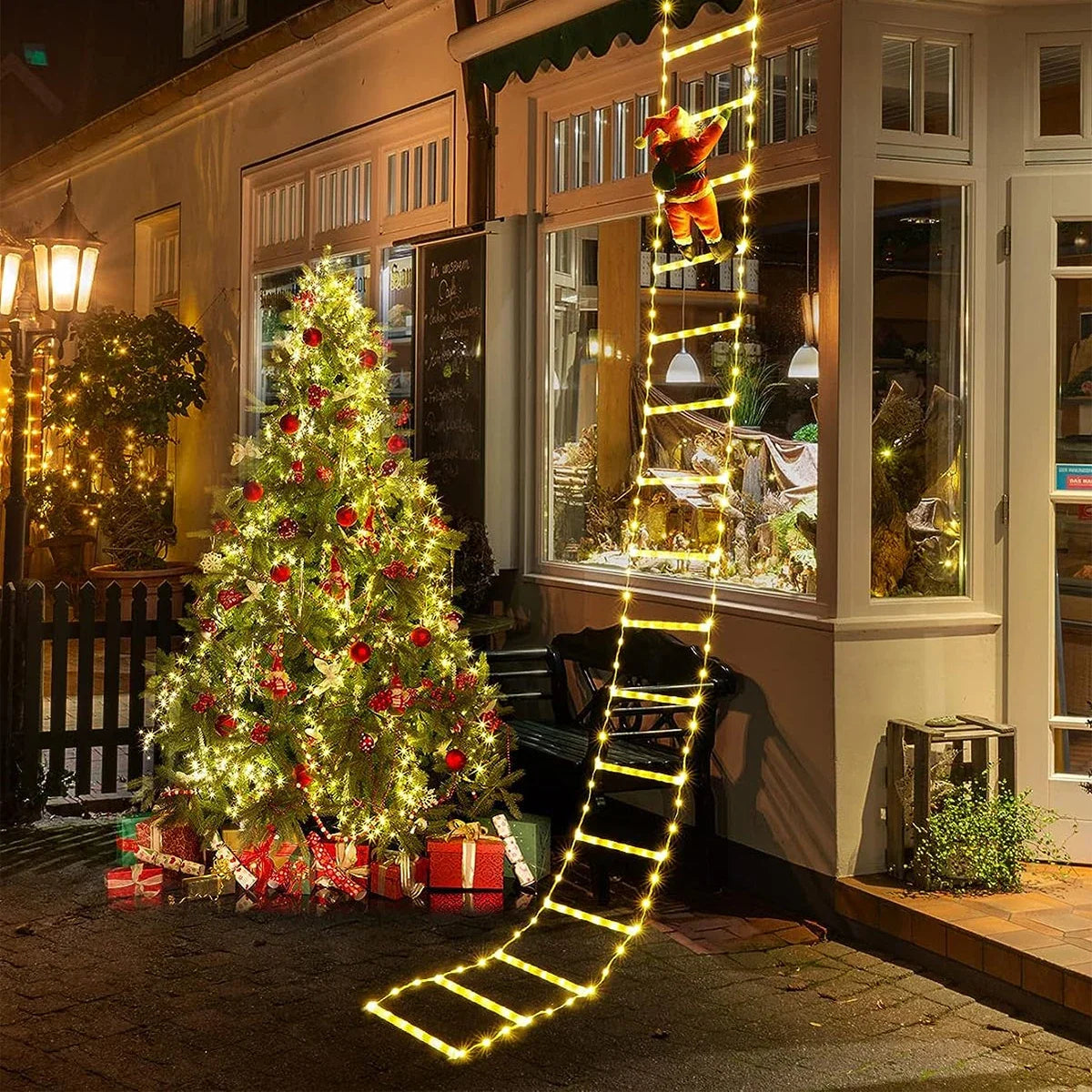 3m papai noel escada de escalada ao ar livre decoração de natal casa jardim cristmas árvore ornamento presente de ano novo decoração da árvore de natal