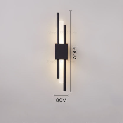 Moderno e minimalista ferro arte lâmpada de parede para sala estar arandelas linha tubo luminária led acrílico abajur iluminação interior