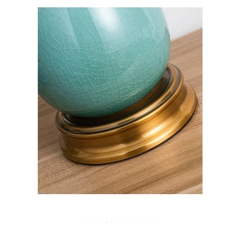 Europeu retro pastoral estudo quarto cerâmica vidro led candeeiro de mesa cabeceira