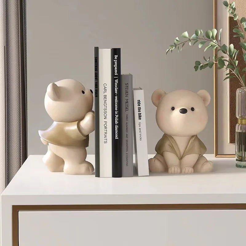 Estatueta De Fim Do Livro De Urso, Estilo Creme, Little Decorações, Sala De Estar, Corredor, Armário De Vinho, Estante, Decoração De Casa, Presente De Aniversário, Bonito