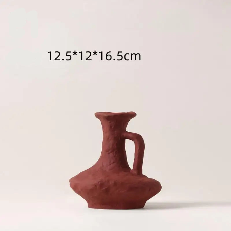 Vaso de flores simples estilo nórdico hidroponia, vasos brancos de cerâmica, acessórios de mesa, decoração estética de banheiro